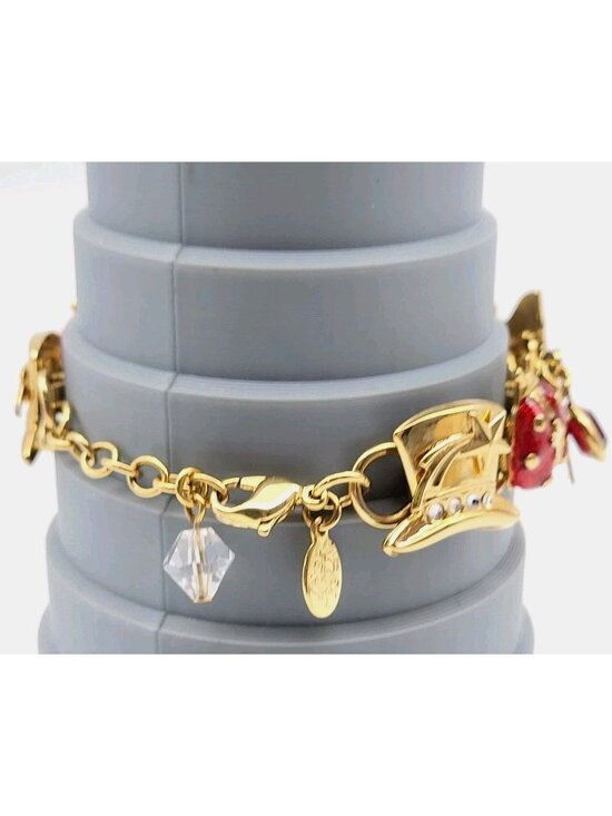 Kirks Folly 4th of July Patriotic Goldtone Charm Bracelet Wristwatch Watch VTG main image 9
